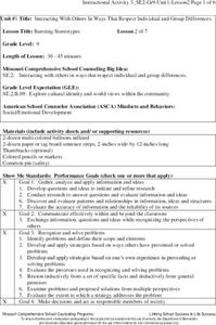 Bursting Stereotypes Lesson Plan Bursting Stereotypes Lesson Plan