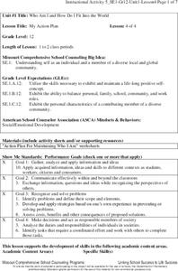My Action Plan Lesson Plan My Action Plan Lesson Plan