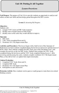 Putting It All Together: Assessing My Progress and Portfolio Unit Plan Putting It All Together: Assessing My Progress and Portfolio Unit Plan
