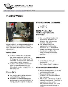 Making Words Lesson Plan Making Words Lesson Plan
