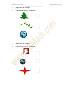 Kindergarten Geometry: Symmetry Worksheet Kindergarten Geometry: Symmetry Worksheet