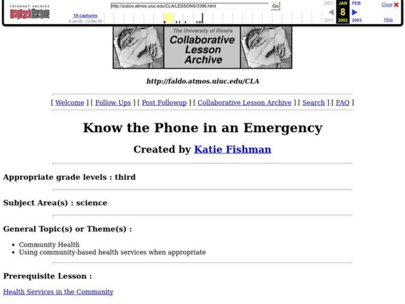 Know the Phone in an Emergency Lesson Plan Know the Phone in an Emergency Lesson Plan