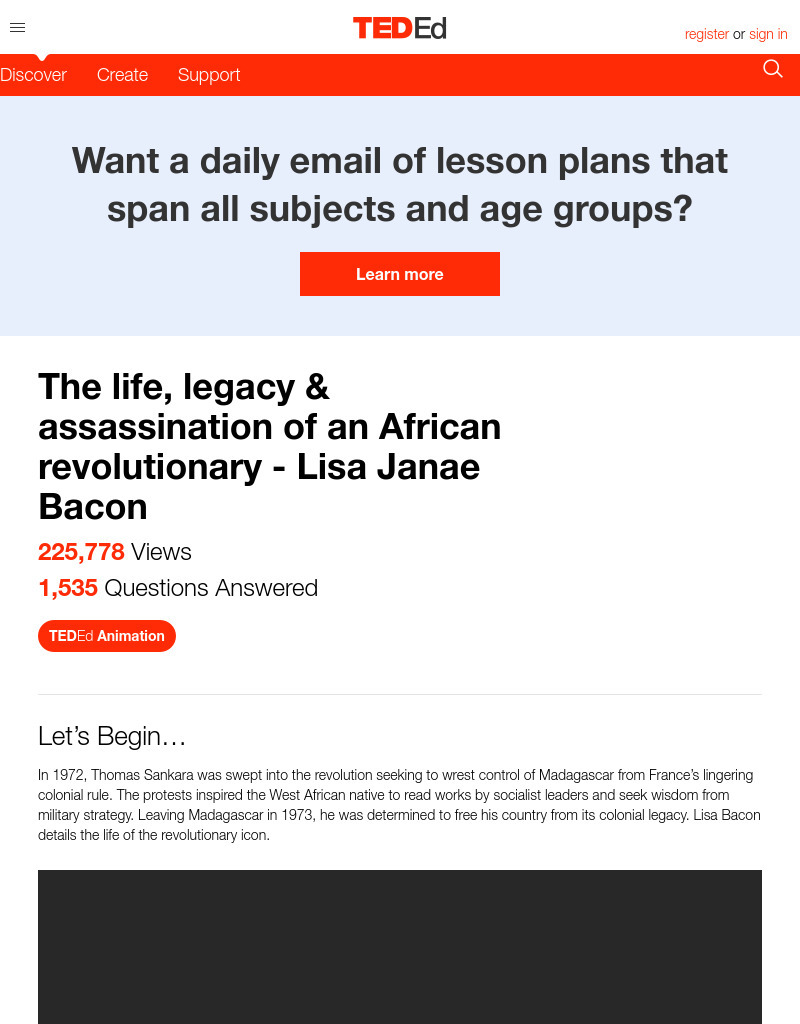 The Life, Legacy, and Assassination of an African Revolutionary Instructional Video The Life, Legacy, and Assassination of an African Revolutionary Instructional Video
