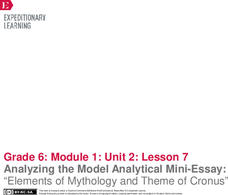 Analyzing the Model Analytical Mini-Essay: “Elements of Mythology and Theme of Cronus” Lesson Plan Analyzing the Model Analytical Mini-Essay: “Elements of Mythology and Theme of Cronus” Lesson Plan