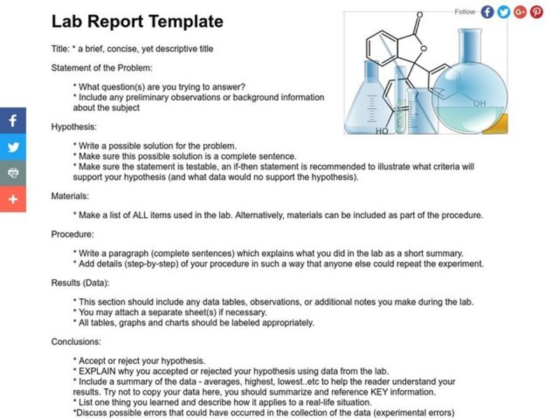 Lab Report Template Lesson Plan Lab Report Template Lesson Plan