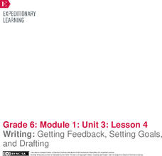 Writing: Getting Feedback, Setting Goals, and Drafting Lesson Plan Writing: Getting Feedback, Setting Goals, and Drafting Lesson Plan