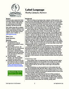 Label Language Lesson Plan Label Language Lesson Plan