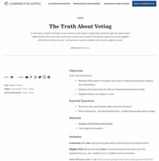 The Truth About Voting Lesson Plan The Truth About Voting Lesson Plan