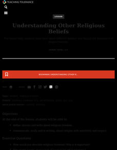 Understanding Other Religious Beliefs Lesson Plan Understanding Other Religious Beliefs Lesson Plan