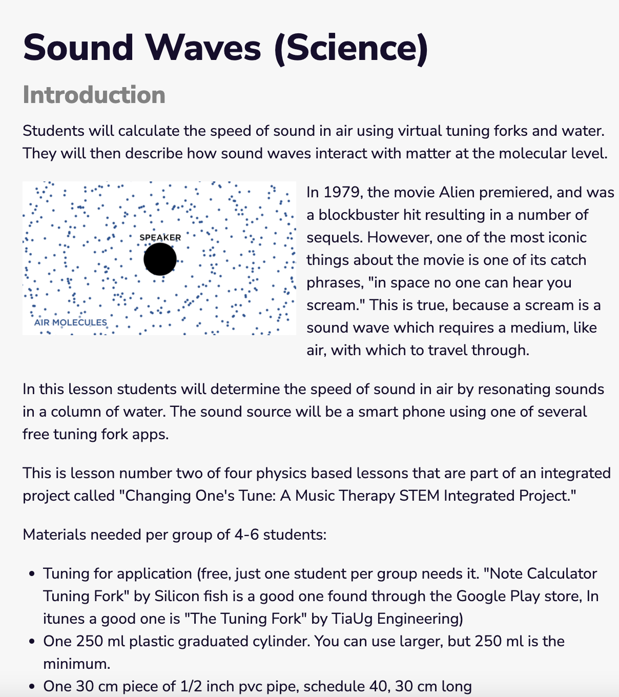 Sound Waves Lesson Plan Sound Waves Lesson Plan