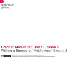 Writing a Summary: “Middle Ages” Excerpt 2 Lesson Plan Writing a Summary: “Middle Ages” Excerpt 2 Lesson Plan