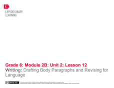Writing: Drafting Body Paragraphs and Revising for Language Lesson Plan Writing: Drafting Body Paragraphs and Revising for Language Lesson Plan