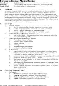 Europe: Indigenous Musical Genius Unit Plan Europe: Indigenous Musical Genius Unit Plan
