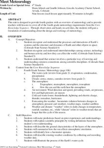 Meet Meteorology Unit Plan Meet Meteorology Unit Plan