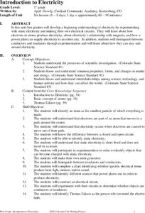 Introduction to Electricity Unit Plan Introduction to Electricity Unit Plan