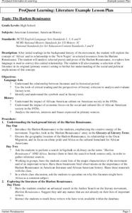 The Harlem Renaissance Lesson Plan The Harlem Renaissance Lesson Plan