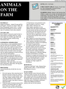 Animals on the Farm Lesson Plan Animals on the Farm Lesson Plan