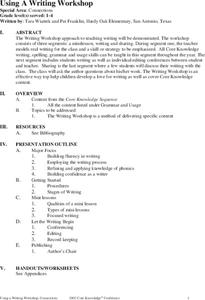 Using a Writing Workshop Unit Plan Using a Writing Workshop Unit Plan