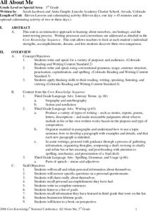 All About Me Unit Plan All About Me Unit Plan