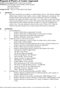 A Center Approach to Poetry Unit Plan A Center Approach to Poetry Unit Plan