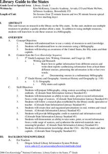 Library Guide to the States Unit Plan Library Guide to the States Unit Plan