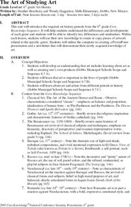 The Art of Studying Art Unit Plan The Art of Studying Art Unit Plan