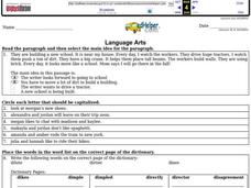 Language Arts Lesson Plan Language Arts Lesson Plan