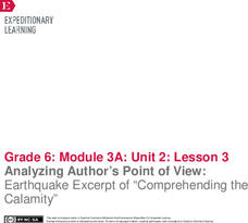 Analyzing Author’s Point of View: Earthquake Excerpt of “Comprehending the Calamity” Lesson Plan Analyzing Author’s Point of View: Earthquake Excerpt of “Comprehending the Calamity” Lesson Plan