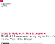 Mid-Unit 2 Assessment: Analyzing the Author’s Point of View: Relief Camps Lesson Plan Mid-Unit 2 Assessment: Analyzing the Author’s Point of View: Relief Camps Lesson Plan