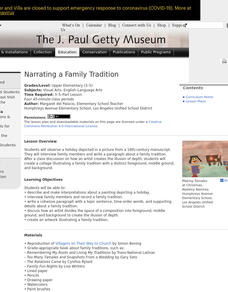 Narrating a Family Tradition Lesson Plan Narrating a Family Tradition Lesson Plan