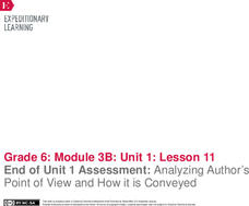 End of Unit 1 Assessment: Analyzing Author’s Point of View and How it is Conveyed Lesson Plan End of Unit 1 Assessment: Analyzing Author’s Point of View and How it is Conveyed Lesson Plan