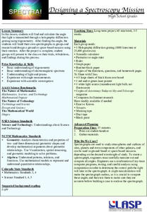 Designing a Spectroscopy Mission Lesson Plan Designing a Spectroscopy Mission Lesson Plan