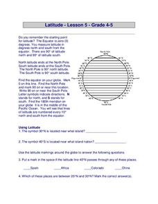 Latitude Worksheet Latitude Worksheet