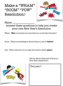 Make a “WHAM” “BOOM” “POW” Resolution! Worksheet Make a “WHAM” “BOOM” “POW” Resolution! Worksheet
