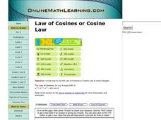 Law of Cosines Interactive Law of Cosines Interactive