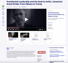 Presidential Leadership and the Goal to Unify | America’s Great Divide: From Obama to Trump Activity Presidential Leadership and the Goal to Unify | America’s Great Divide: From Obama to Trump Activity