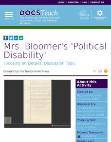 Mrs. Bloomer's 'Political Disability' Interactive Mrs. Bloomer's 'Political Disability' Interactive