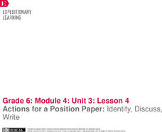 Actions for a Position Paper: Identify, Discuss, Write Lesson Plan Actions for a Position Paper: Identify, Discuss, Write Lesson Plan