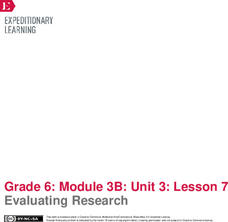 Evaluating Research Lesson Plan Evaluating Research Lesson Plan