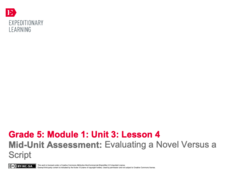 Mid-Unit Assessment: Evaluating a Novel Versus a Script Lesson Plan Mid-Unit Assessment: Evaluating a Novel Versus a Script Lesson Plan