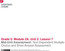 Mid-Unit Assessment: Text-Dependent MultipleChoice and Short Answer Assessment Lesson Plan Mid-Unit Assessment: Text-Dependent MultipleChoice and Short Answer Assessment Lesson Plan
