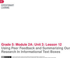 Using Peer Feedback and Summarizing Our Research In Informational Text Boxes Lesson Plan Using Peer Feedback and Summarizing Our Research In Informational Text Boxes Lesson Plan