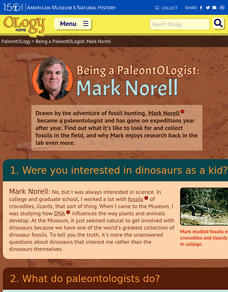 Being a Paleontologist: Mark Norell Website Being a Paleontologist: Mark Norell Website