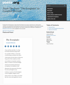 Teach This Poem: “The Everglades” by Campbell McGrath Lesson Plan Teach This Poem: “The Everglades” by Campbell McGrath Lesson Plan