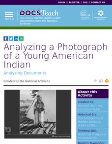 Analyzing a Photograph of a Young American Indian Interactive Analyzing a Photograph of a Young American Indian Interactive
