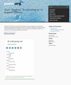 Teach This Poem: "In cold spring air" by Reginald Gibbons Lesson Plan Teach This Poem: "In cold spring air" by Reginald Gibbons Lesson Plan