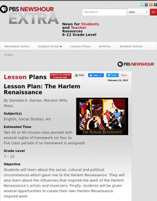 The Harlem Renaissance Lesson Plan The Harlem Renaissance Lesson Plan