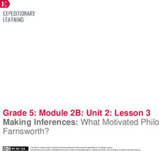 Making Inferences: What Motivated Philo Farnsworth? Lesson Plan Making Inferences: What Motivated Philo Farnsworth? Lesson Plan