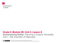 Summarizing Notes: Planning a Graphic Novelette Part 1: The Invention of Television Lesson Plan Summarizing Notes: Planning a Graphic Novelette Part 1: The Invention of Television Lesson Plan