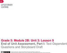 End of Unit Assessment, Part 1: Text-Dependent Questions and Storyboard Draft: “You Can Do a Graphic Novel” Excerpt Lesson Plan End of Unit Assessment, Part 1: Text-Dependent Questions and Storyboard Draft: “You Can Do a Graphic Novel” Excerpt Lesson Plan